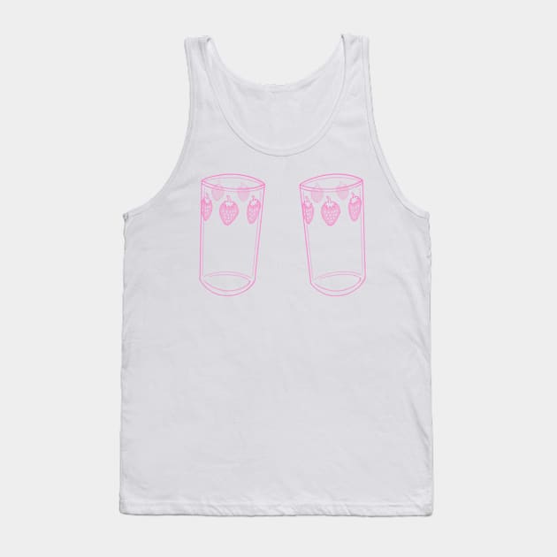 Nana anime strawberry glasses pastel pink Tank Top by little-axii